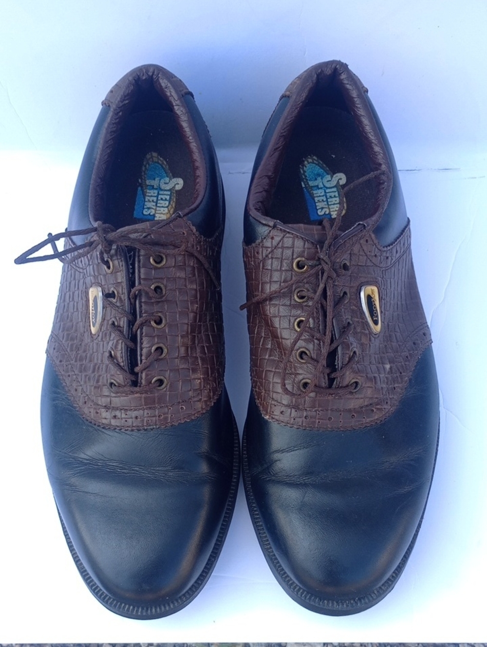 Men's Footjoy Sierra Treks Comfort Lace Up Leather Golf Shoes Size 10 M #58833
